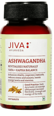 Ашваганда Джива Аюрведа, Ashwagandha, Jiva, 60 таб