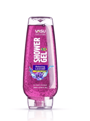 Гель для душа 3 в 1, расслабляющий, Лаванда, Shower Gel Lavender, Vasu, 250 мл