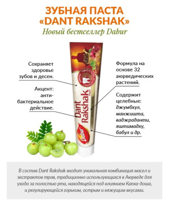 Зубная паста Дант Ракшак, Дабур (Dant Rakshak, Dabur), 80 г