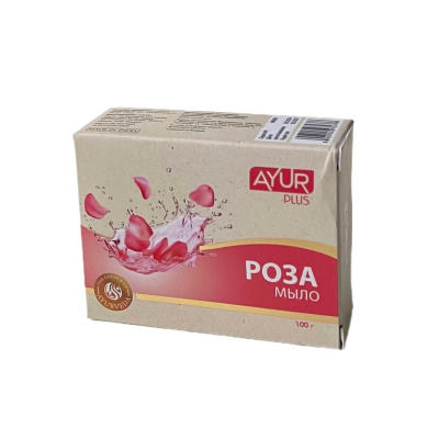 Мыло туалетное Роза, Ayur Plus, 100 гр