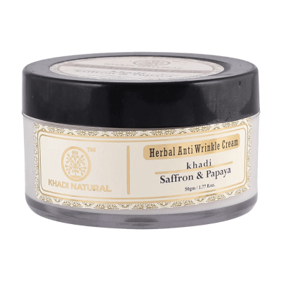 Крем от морщин Шафран и Папайя, Saffron & Papaya Anti Wrinkle Cream Khadi, 50 гр (без SLS и парабенов)