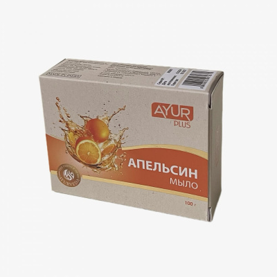 Мыло туалетное Апельсин, Ayur Plus, 100 гр