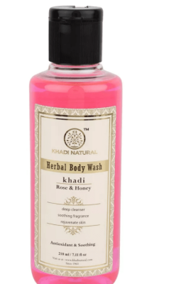 Гель для душа Роза и мед, Кхади, Honey Rose Body Wash, Khadi, 210 мл