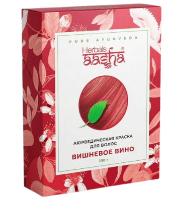 Аюрведическая краска для волос вишневое вино (Ааша), 100 гр