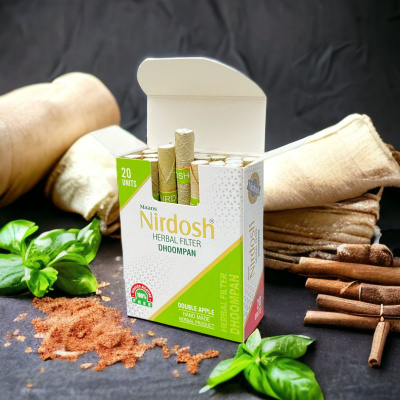Нирдош «Двойное Яблоко» ингалятор с фильтром (Nirdosh Double Apple Dhoompan), 20 шт