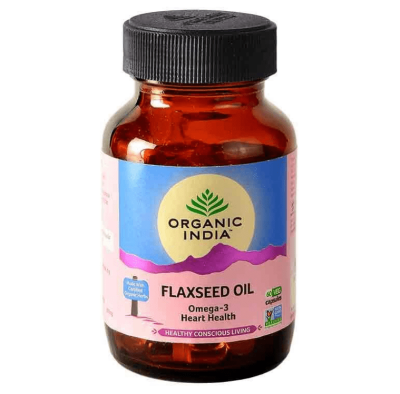 Льняное масло, омега 3, Flaxseed Oil Organic India, 60 капс