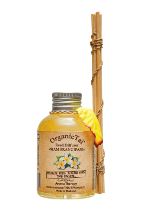 Диффузор Сиамский Франжипани, с тростниковыми палочками, Organic Tai, 100 мл