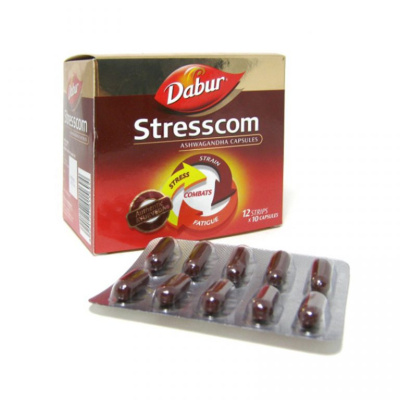 Стресском Дабур, Dabur Stresscom (Ашвагандха), 120 капсул